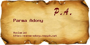 Parma Adony névjegykártya